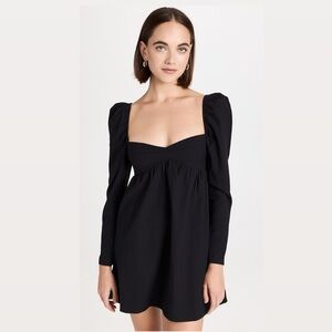 Reformation kenzi mini dress long sleeve 16 black